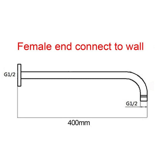Round Brushed Brass Stainless Steel Wall Mounted Shower Arm 400mm