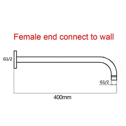 Round Gun Metal Grey Stainless Steel Wall Mounted Shower Arm 400mm
