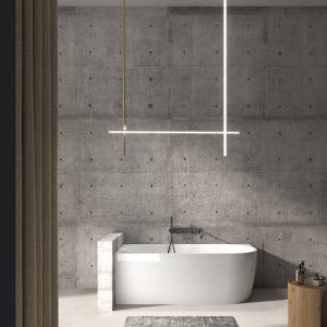 GINA 1500mm Left Corner Freestanding Bathtub in Gloss White  Bathtub