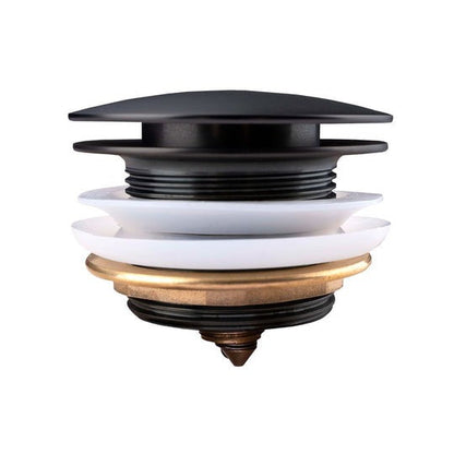 Black Solid Brass Bathtub Mushroom Pop Up Waste Drain NO Overflow  Waste
