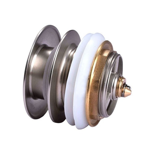 Brushed Nickel Solid Brass Bathtub Mushroom Pop Up Waste Drain NO Overflow