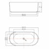 UNIQUE 1500 Fluted Free Standing Bathtub White  Bathtub