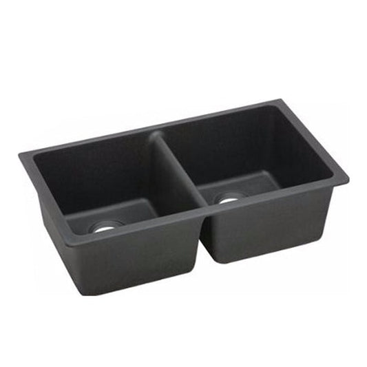 Black Kitchen Sink Granite Stone Under Mount Double Bowls