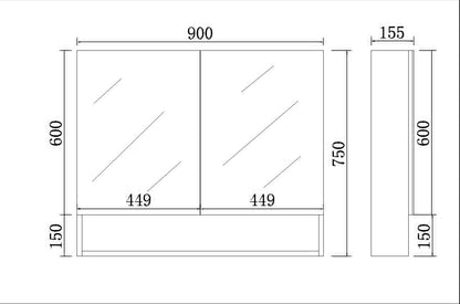RIVA Mirror Cabinet - 5 Sizes Available