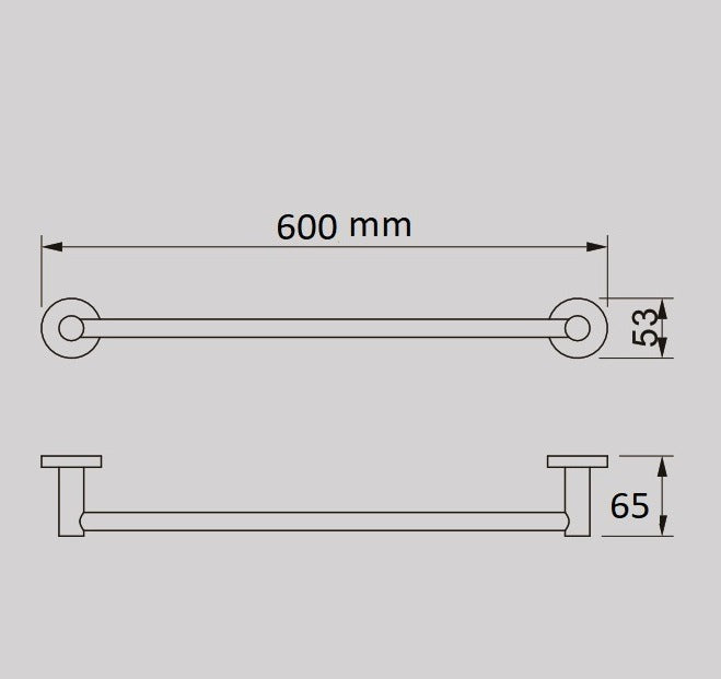 TIARA 60cm Single Towel Rail