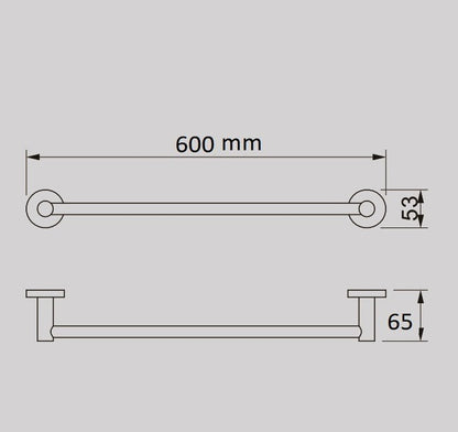 TIARA 60cm Single Towel Rail
