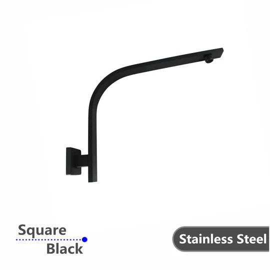Square Black Gooseneck Wall Shower Arm  Shower Arm