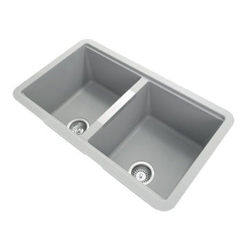 CARYSIL Double Bowl Granite Undermount Kitchen Sink
