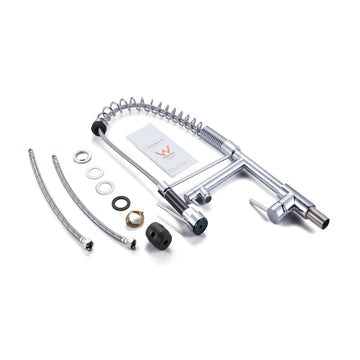 Spring Chrome Double Spout Kitchen Sink Mixer Tap