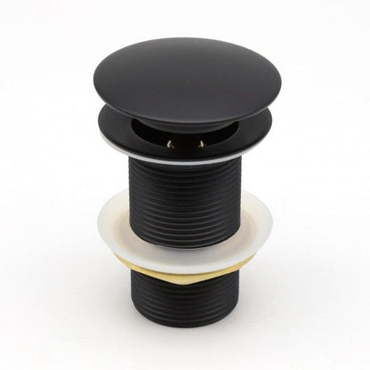 Black Mushroom Solid Brass Basin Pop Up Waste NO Overflow