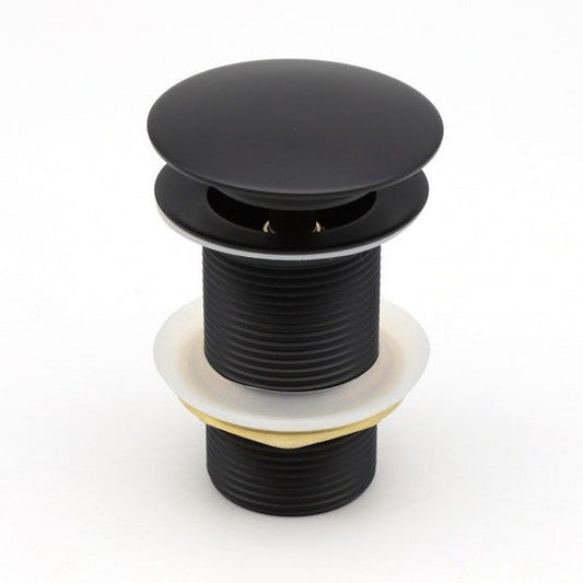 Black Mushroom Solid Brass Basin Pop Up Waste NO Overflow