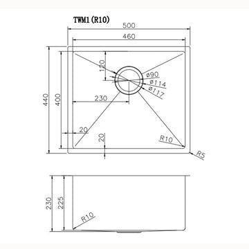 Hand-made Single Bowl Kitchen Sink(Round Edges)
