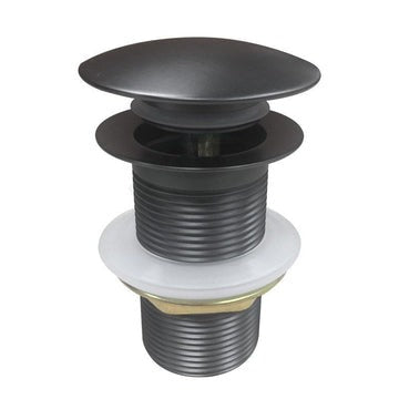 Gun Metal Grey Mushroom Solid Brass Basin Pop Up Waste NO Overflow