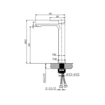 Ivano Series Tall Basin Mixer  Bathroom Basin Mixer