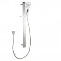 Square Sliding Shower Rail with 3 Mode Handheld Shower Wall Connector Set - in Chrome, Matte Black, Brushed Nickel 