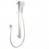 Square Sliding Shower Rail with 3 Mode Handheld Shower Wall Connector Set - in Chrome, Matte Black, Brushed Nickel