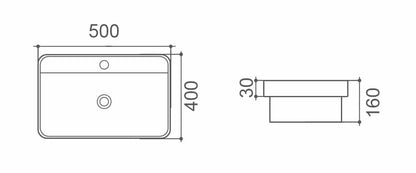 VENICE Half Insert Basin - In 2 Sizes (500mm,600mm)