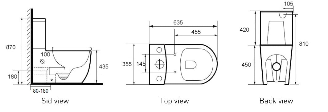Toilet Suite Back to Wall Rimless EG2002