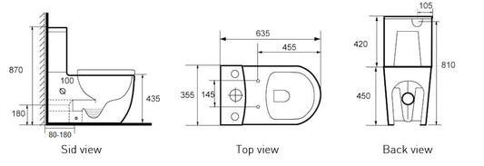 Toilet Suite Back to Wall Rimless EG2002