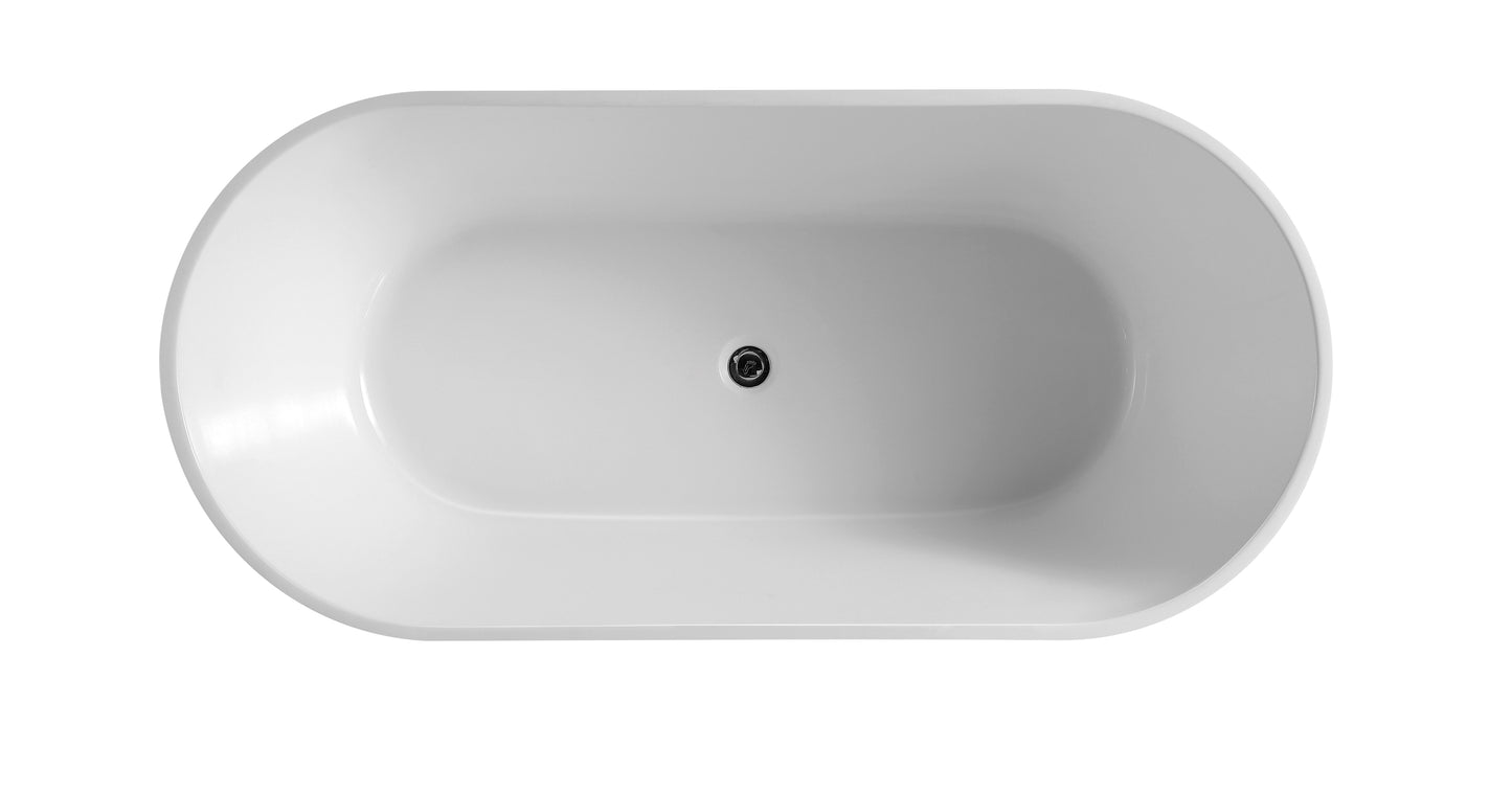 VIVO Free Standing Gloss Bath Tub - Matte white/Gloss white - 3 Sizes