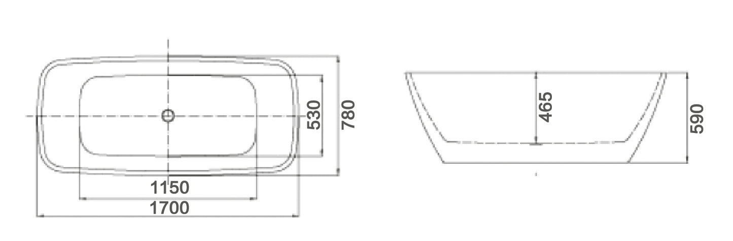 CHLOE Free Standing Bath Tub -  in 2 Sizes (1500mm, 1700mm)