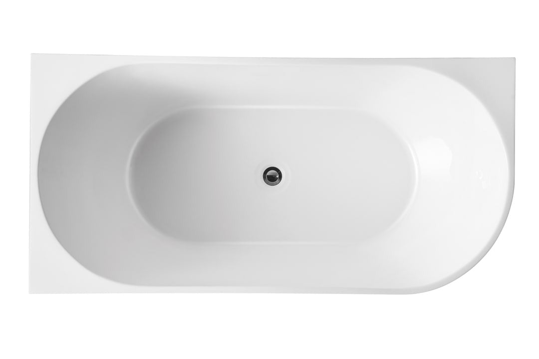 BONDI Square Free Standing Back to Wall Bathtub - Right or Left Hand Side - in 2 Sizes (1485mm,1680mm)