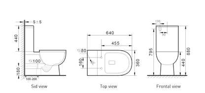 Toilet Suite Back to Wall Rimless  Soft Closing Seat EG2001