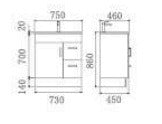 KENO Vanity - Free Standing 750mm