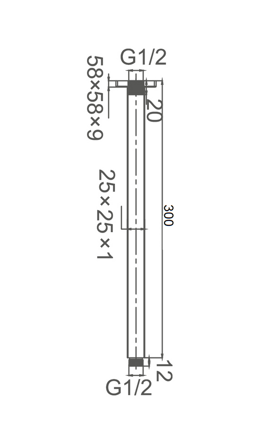 DOCCIA 300mm Round Ceiling Dropper
