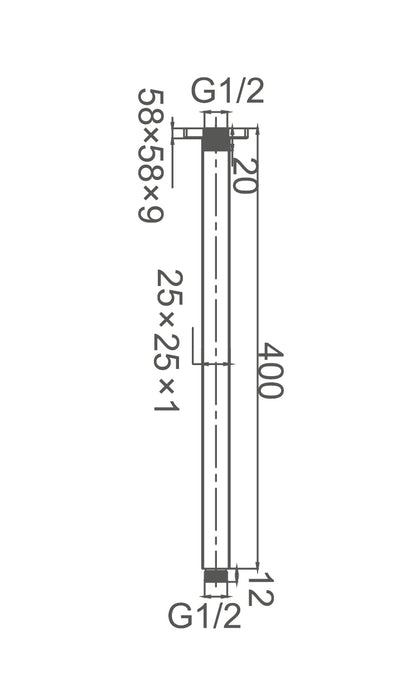 DOCCIA 400mm Round Ceiling Dropper