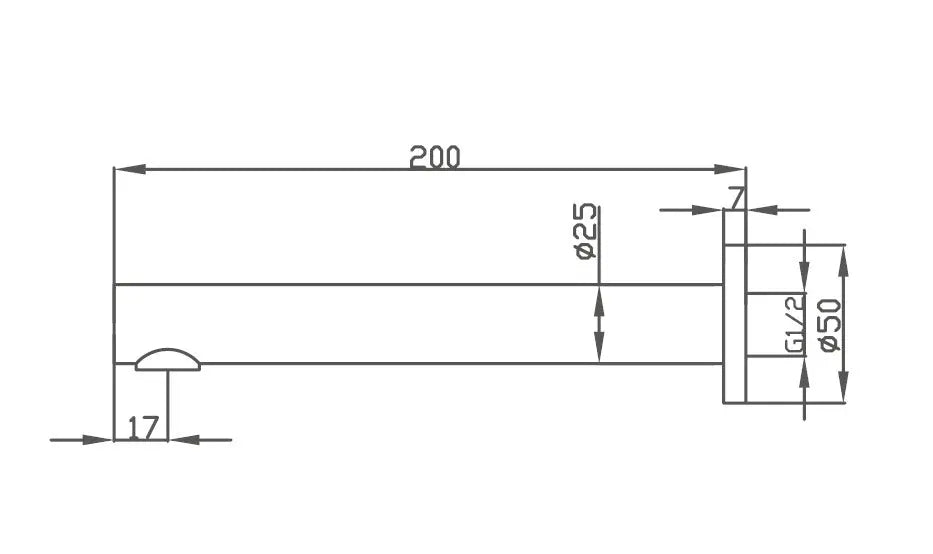 JESS Fixed Bath Spout 200mm 