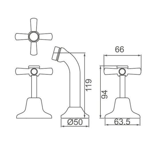 BATHMATES Bath Set in Chrome