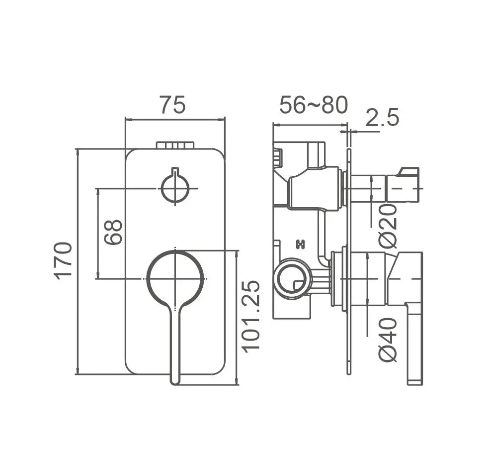 KENZO Shower Mixer with Diverter 