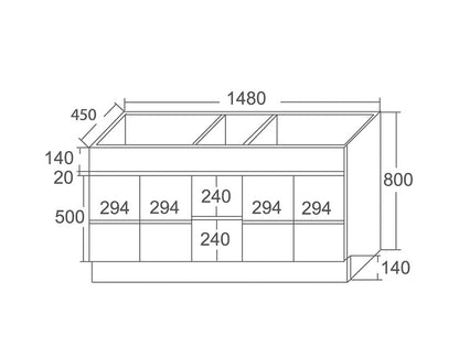 ROXIO Vanity - in 4 Sizes (750,900,1200,1500mm)