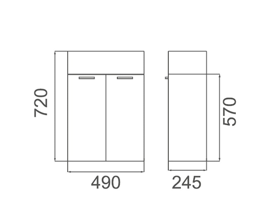 TINY - Wall Hung Vanity 500mm- Ceramic Top