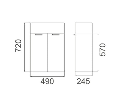 TINY - Wall Hung Vanity 500mm- Ceramic Top