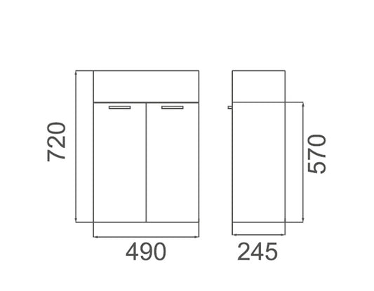 TINY - Wall Hung Vanity 500mm- Ceramic Top