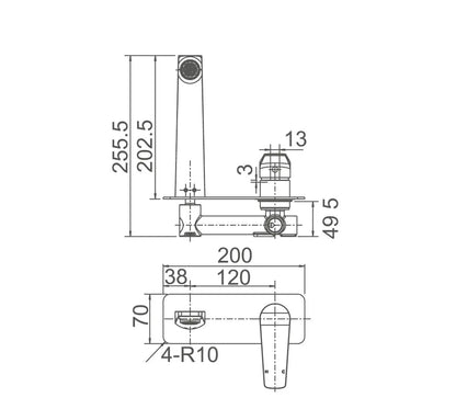 EXON Wall Basin/Bath Mixer Set 