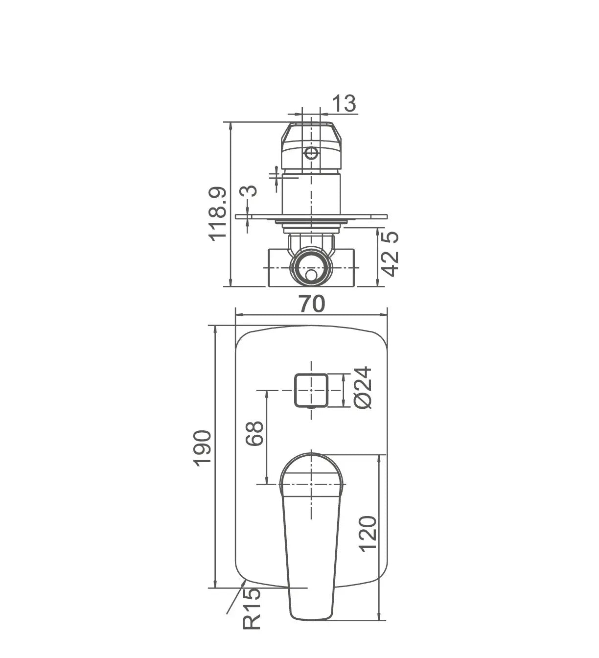 EXON Shower Mixer with Diverter 