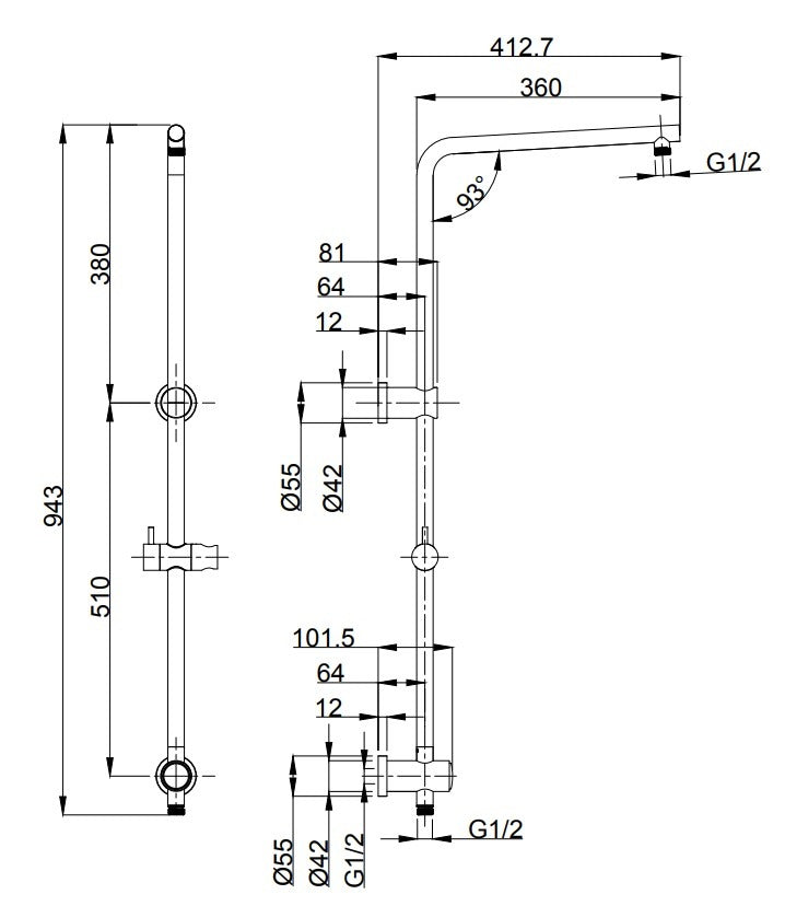 KENZO Multifunction Shower Rail 