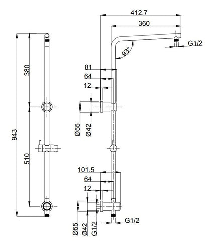 KENZO Multifunction Shower Rail 