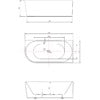 Tulip 1500/1700mm Corner Freestanding Spa Bath – Built in Pump  Spa