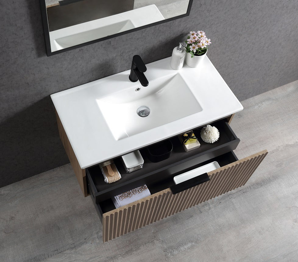 VIVO Wall Hung Vanity - in 4 Sizes - 5 different color Handle