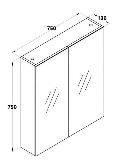 BELLA 750mm Mirror Cabinet 