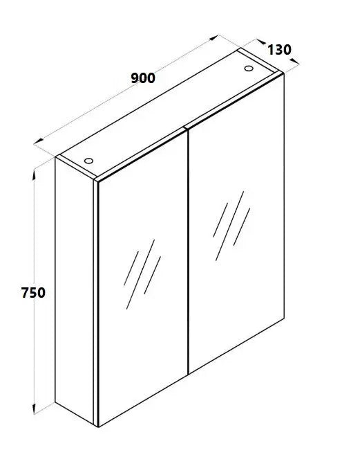 BELLA 900mm Mirror Cabinet 