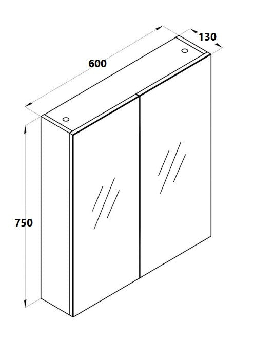 Bella 600mm Mirror Cabinet