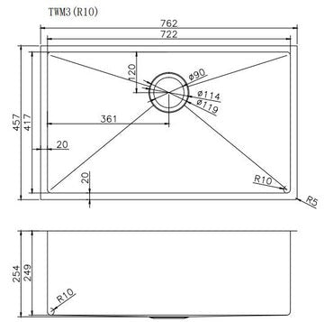 Hand-made Single Bowl Kitchen Sink(Round Edges)