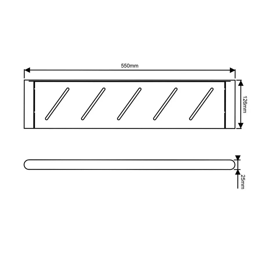 RUSHY Brushed Nickel Round Stainless Steel Shelf 
