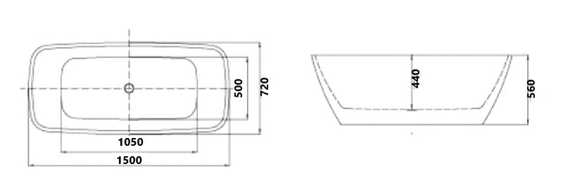 CHLOE Free Standing Bath Tub -  in 2 Sizes (1500mm, 1700mm)