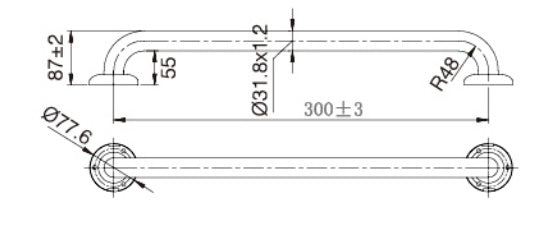 MOBI CARE 300mm Grab Rail  Shower